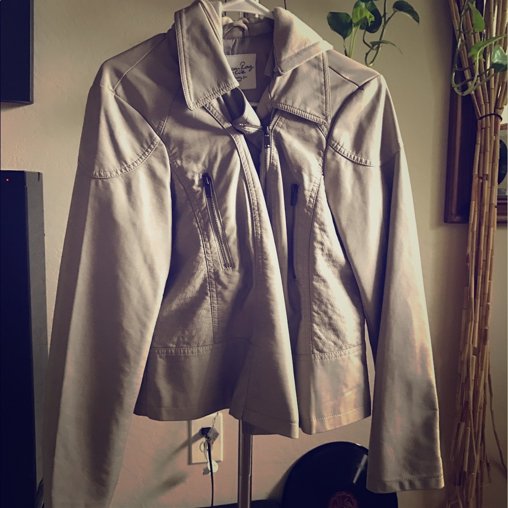 Cream leather jacket