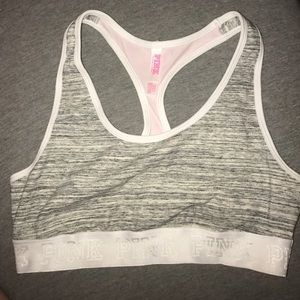 Pink and Grey Victoria's secret sports bra!