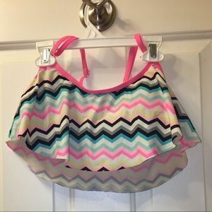 Multicolored chevron bikini top