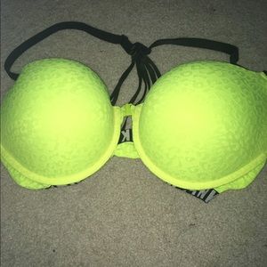 Bright Neon Yellow Push Up Sports Bra