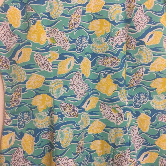 Seashell Seaside Print Fitted Summer Beach Dress - Picture 4 of 6