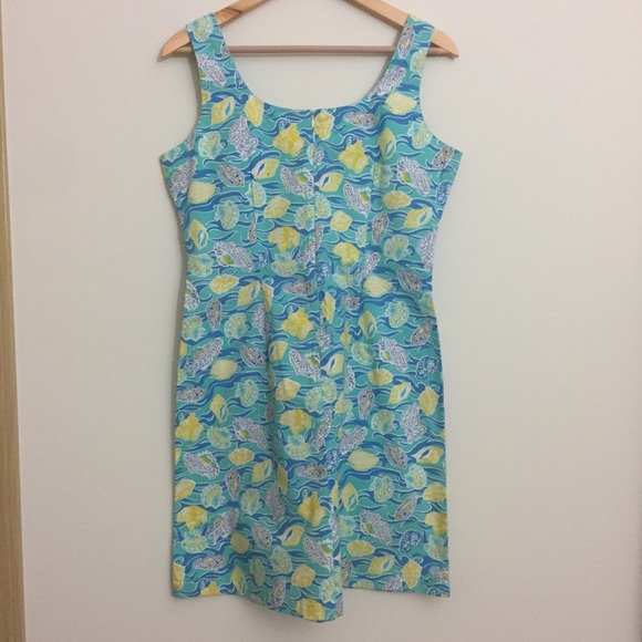 Seashell Seaside Print Fitted Summer Beach Dress - Picture 5 of 6