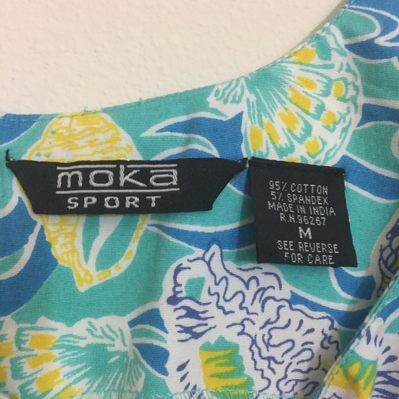 Seashell Seaside Print Fitted Summer Beach Dress - Picture 6 of 6