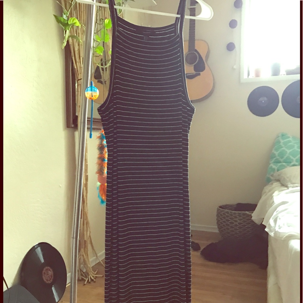Black striped  comfortable dress