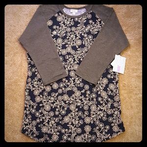 *sold*LuLaRoe NWT Navy Randy w/Cream Flowers