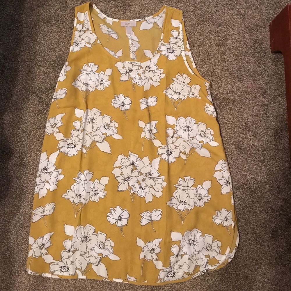 Worn once loft chiffon tank top