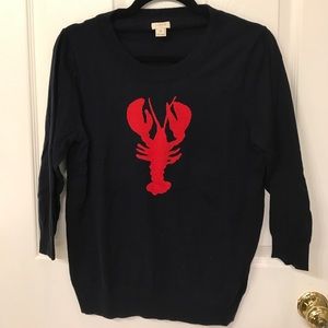 JCREW lobster navy 3/4 length sweater