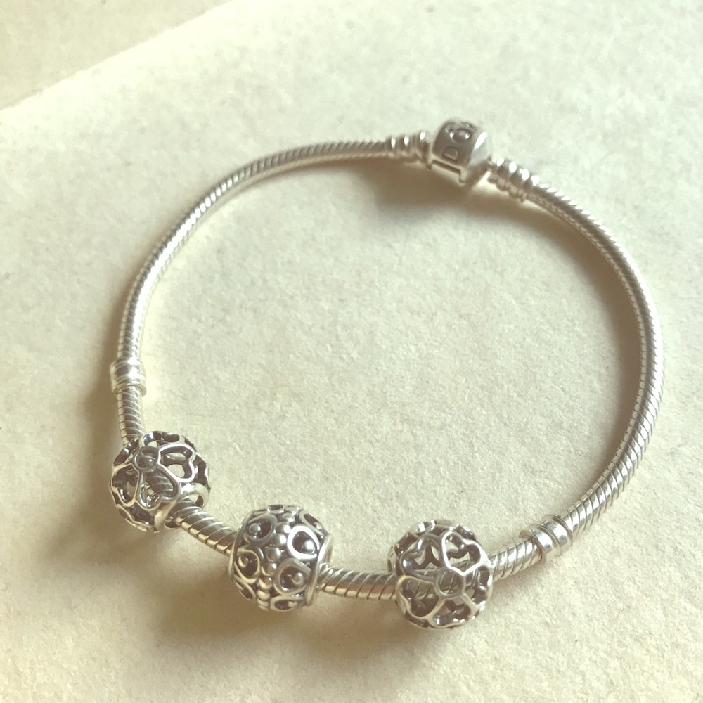 Set of three Pandora charms