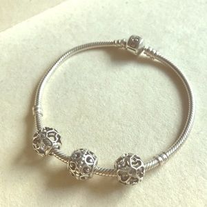 Set of three Pandora charms