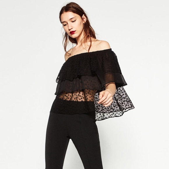 Zara Tops - Zara off shoulder star top