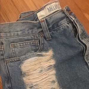 High waist denim shorts
