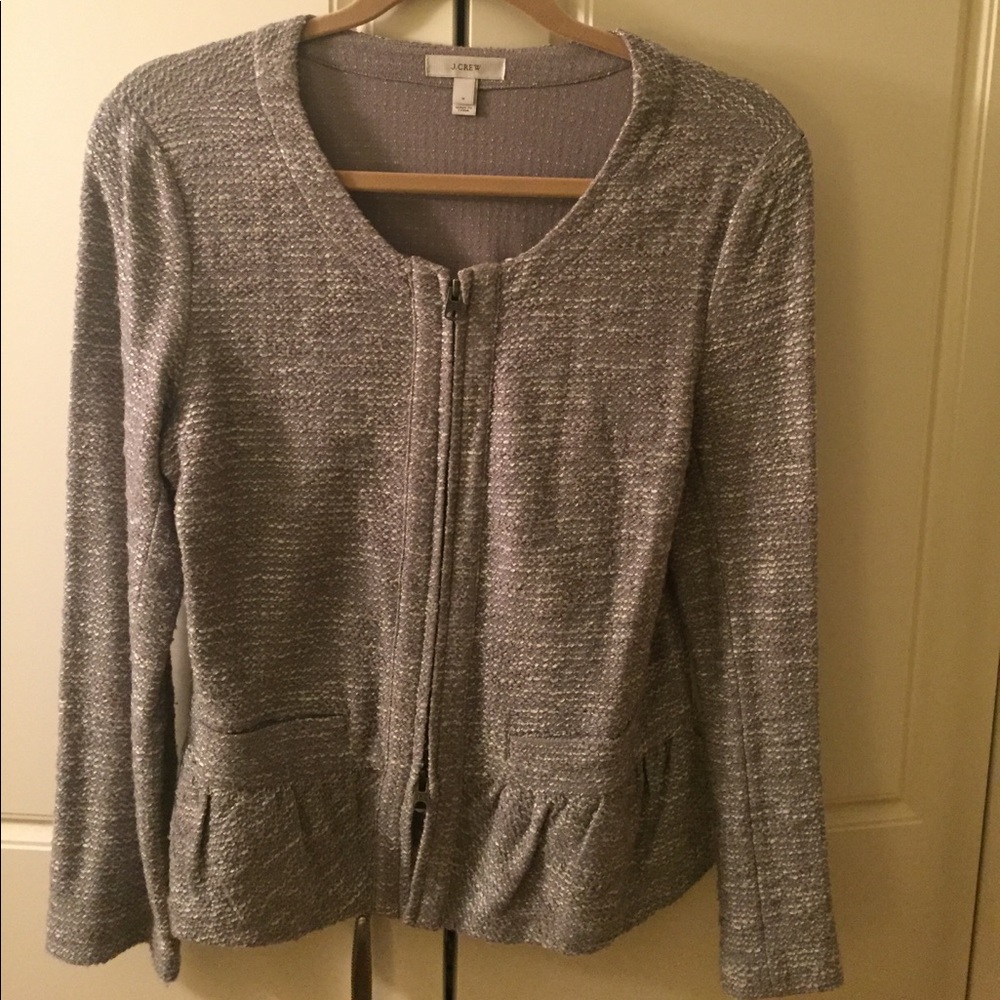 J. Crew gray embellished blazer