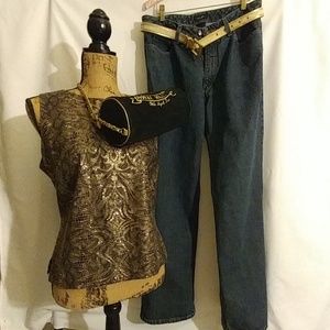 Van Heusen dark blue jeans 30/32 5 pocket 100% cot