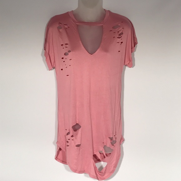 Tops - Destroyed Short Sleeve Top (tunic)
