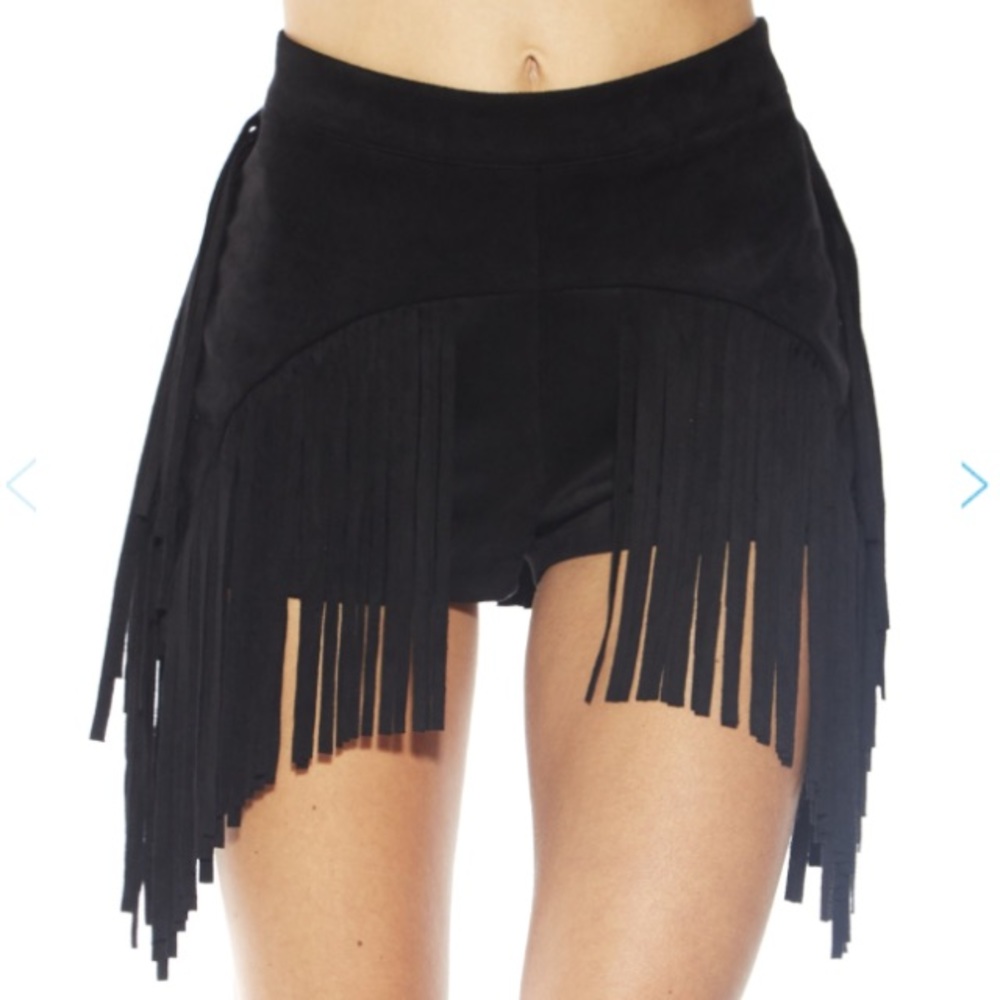 Festival Fringe Suede High Waisted Booty Shorts