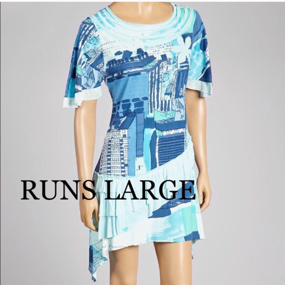 🎀 RUNS LARGE PATCHWORK SIDETAIL DRESS RUNS COTTON