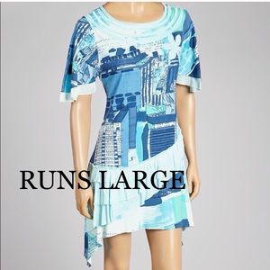 🎀 RUNS LARGE PATCHWORK SIDETAIL DRESS RUNS COTTON