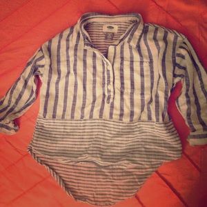 XS blue nautical button down