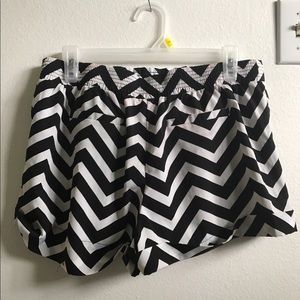 Black and white chevron shorts