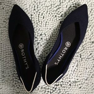 Rothy's Navy Pointed Flat | 6.5