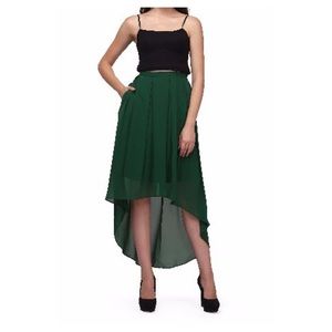 FOREVER 21 emerald green high low skirt