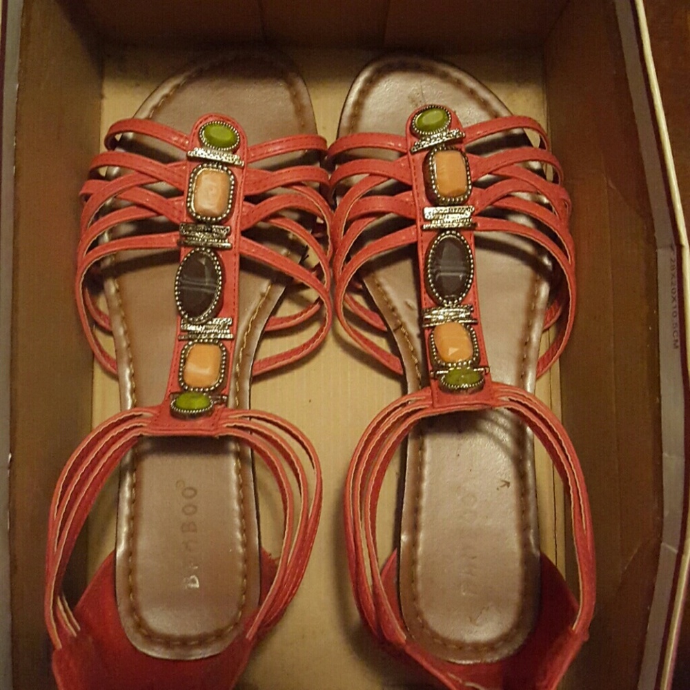Coral coloured sandals