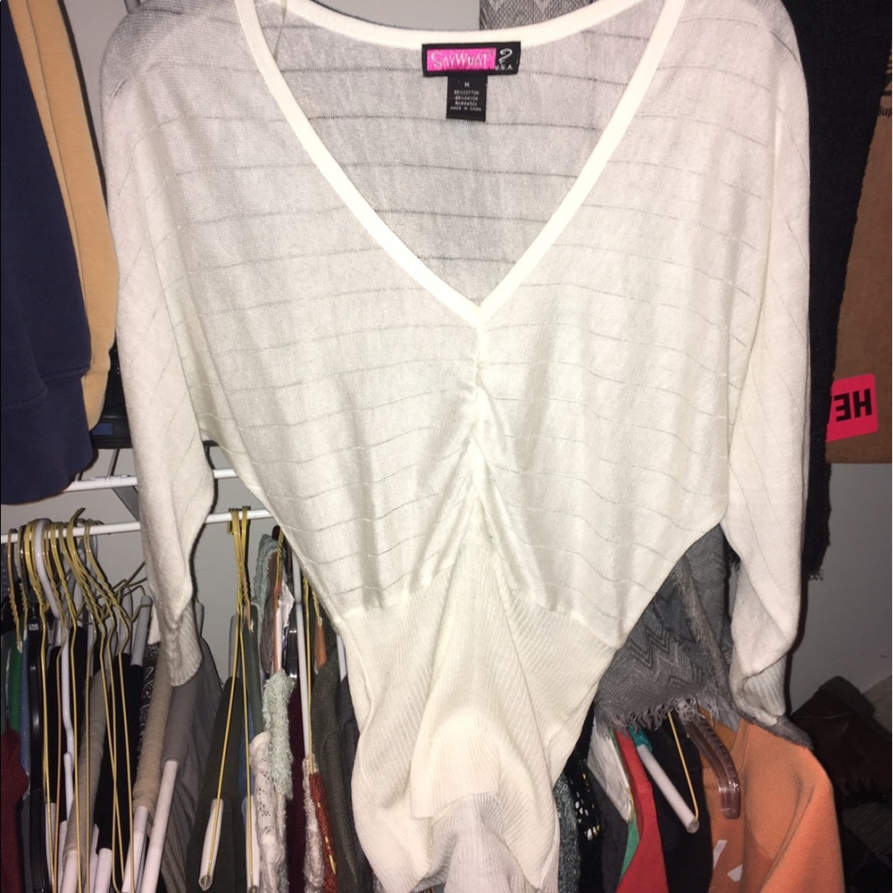 Part dressy white mid sleeve with tight bottom