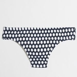 J. Crew Factory Bikini Bottom in Navy Dot
