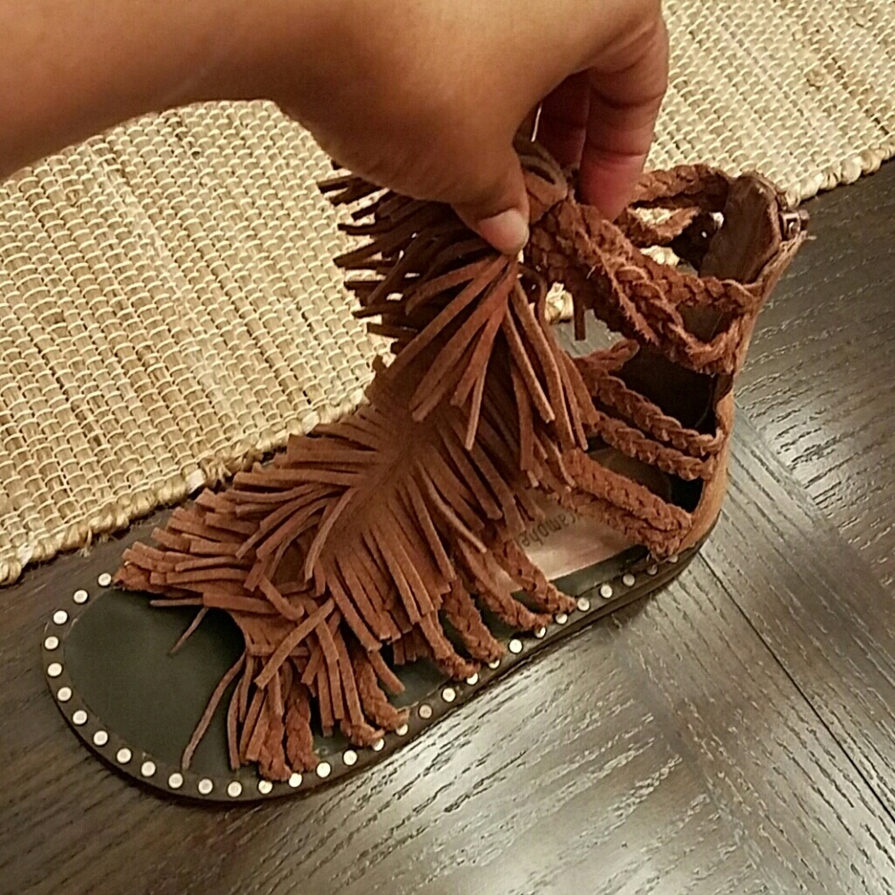 Jeffrey Campbell Santa Suede Fringe Sandal
