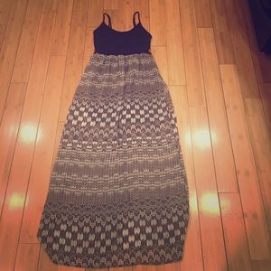 Black and Patterned Maxi Dress