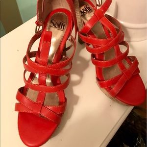 Orange/Coral High Heel Sandals
