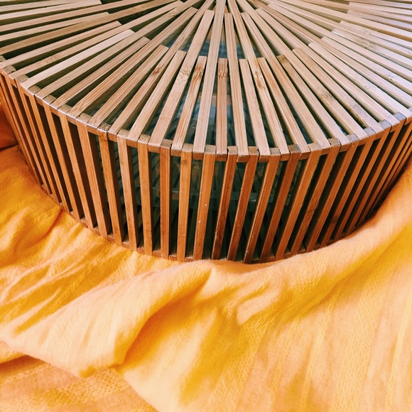 bamboo / wicker basket bag - Picture 4 of 5