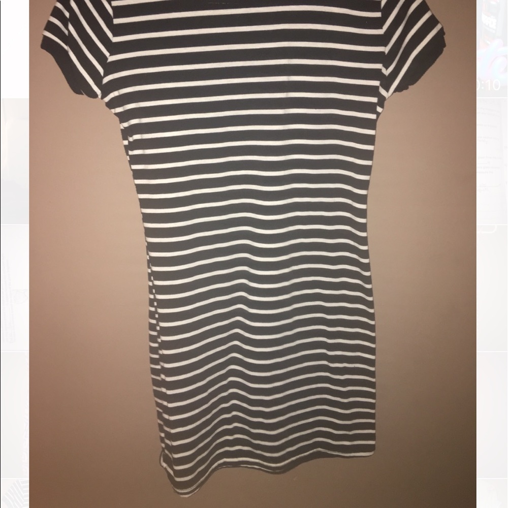 Black and white stripped t shirt dress