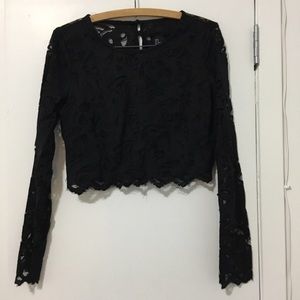 H&M By Night Black Lace Crop Top