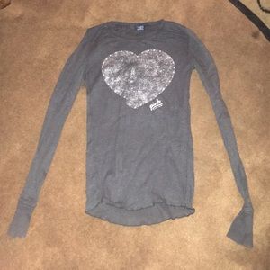 Black sparkle heart shirt