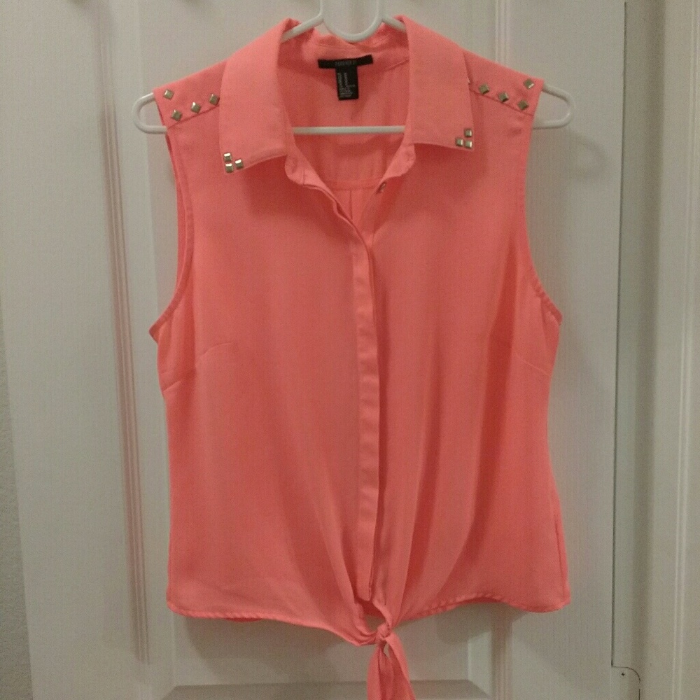 Coral sleeveless top