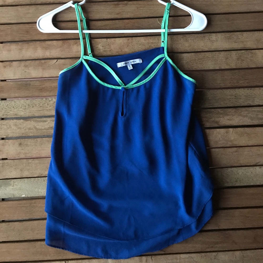 Naked Zebra Blue & Green Tank Top