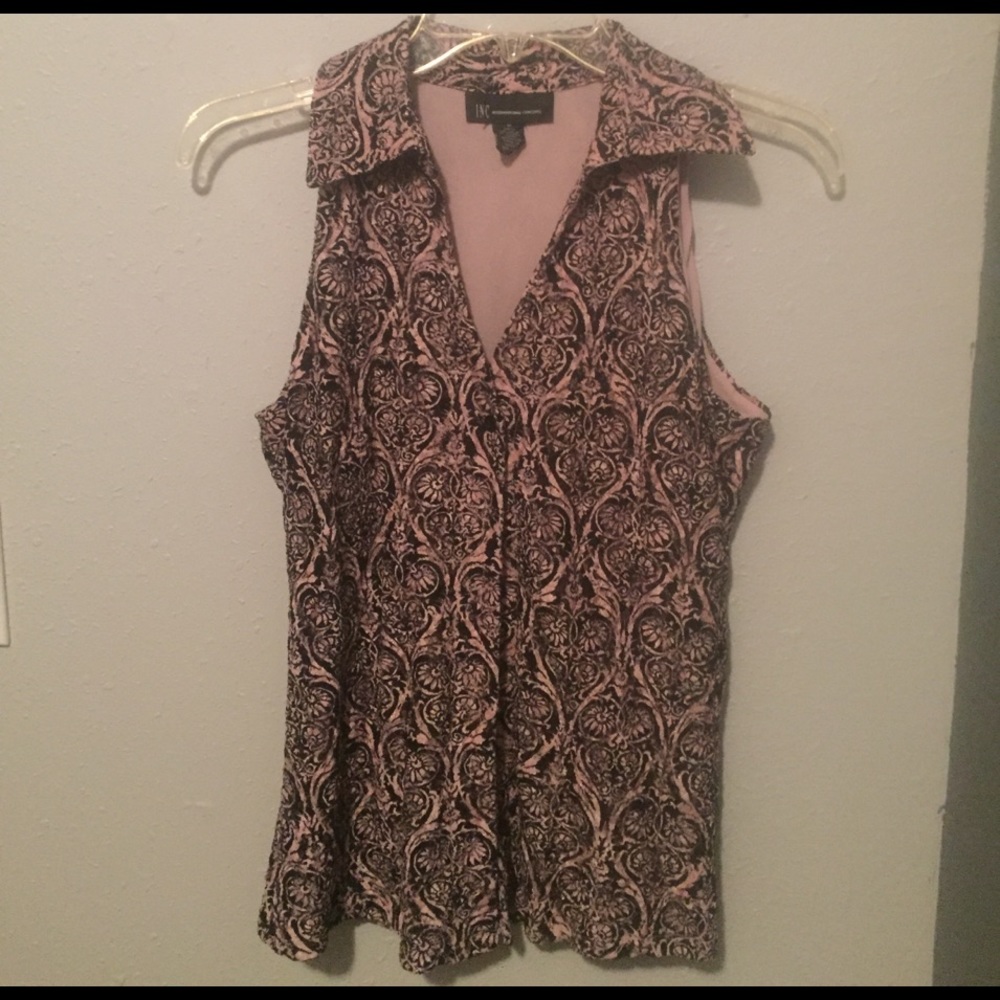 INC pink and black sleeveless top