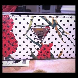 White, floral & polka-dot Women's Guess wallet