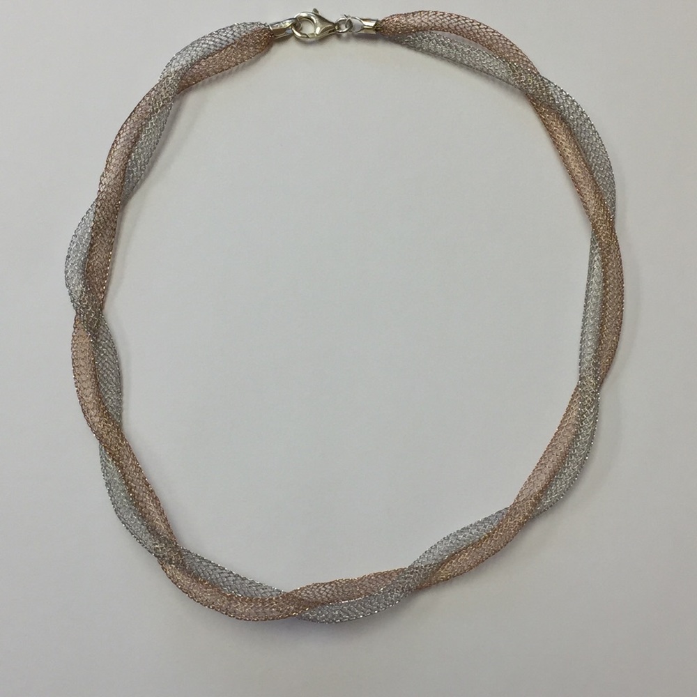 Leslie's Mesh Necklace in Silver and Copper