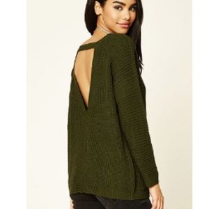 Green Cutout Sweater