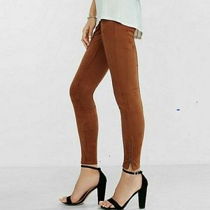 Express Faux Suede Brown Leggings