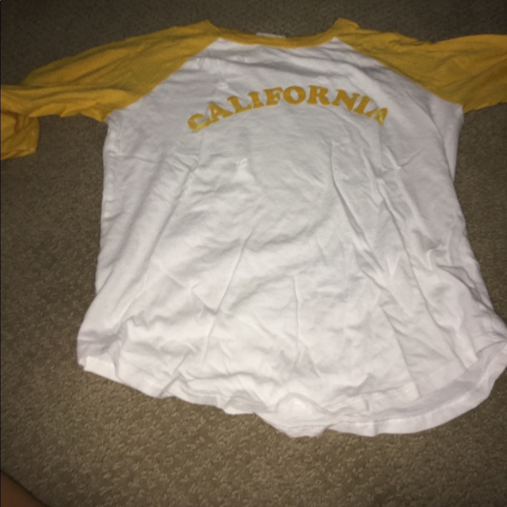 Baseball tee with California written in it