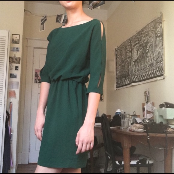Zara Dresses & Skirts - brand new zara forest green chiffon dress
