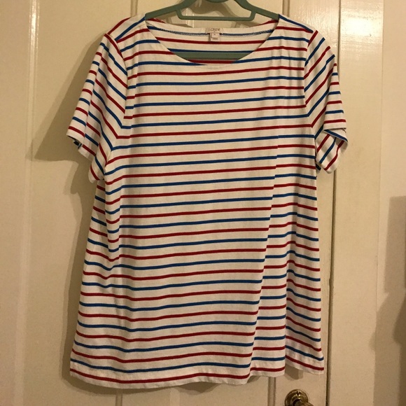 J. Crew Factory Tops - FLASH SALE! White tee with red and blue stripes