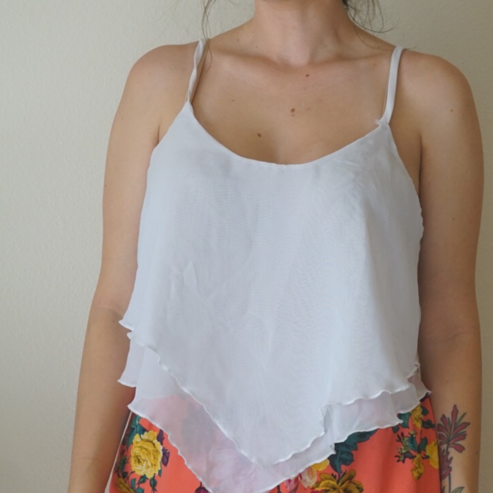 Flowy White Top