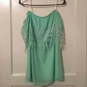Off The Shoulder Mint Dress