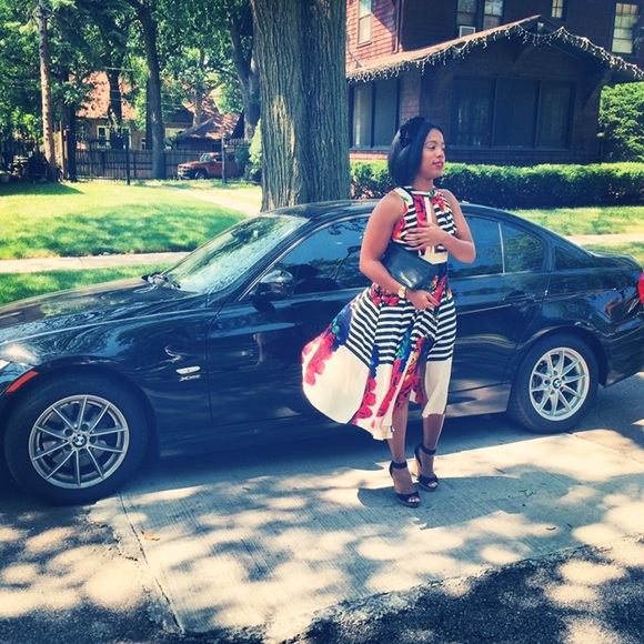 Asos Stripe & Floral Sun Dress - Picture 1 of 4