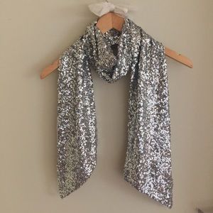 silver sequin shawl