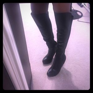 Tall black knee high boots - Size 6